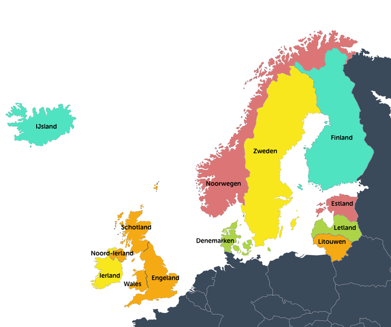 licentie Schurend Met andere woorden Slimleren - Noord-Europa landen - basis