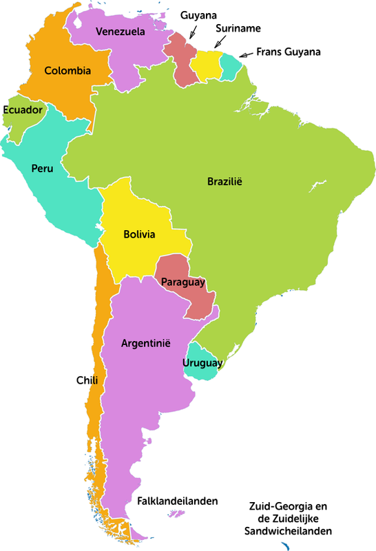 Schouderophalend Eigen ONWAAR Slimleren - Zuid-Amerika landen - basis