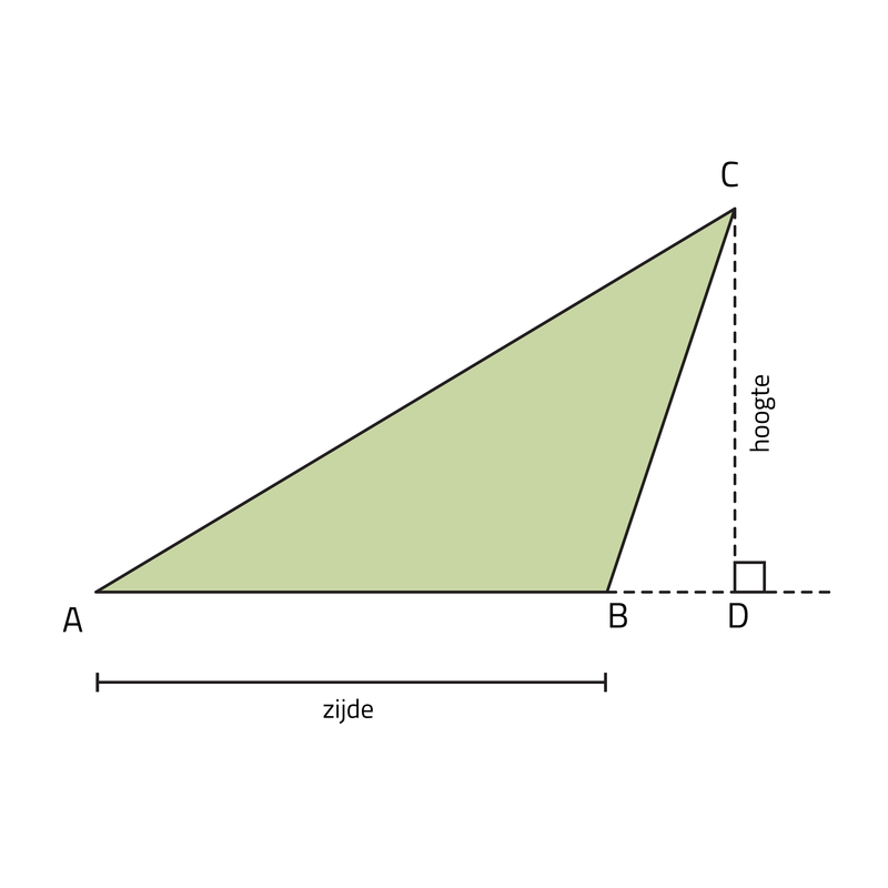 Oppervlakte rechthoekige driehoek